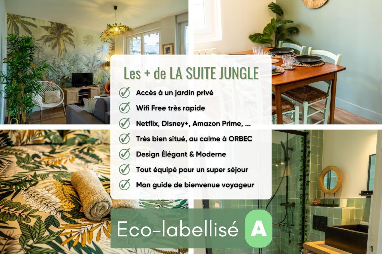 Suite Jungle - Jardin, Netflix Et Parking - Le Manoir Aux Pommes Orbec Buitenkant foto